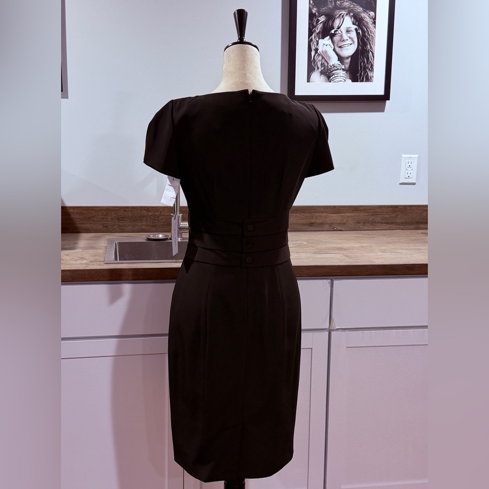Calvin Klein Black V-Neck Midi Dress size 4 - Picture 2 of 11